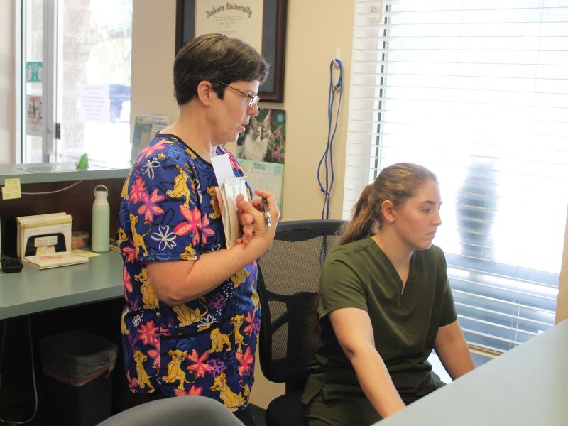 women check appointment in the system